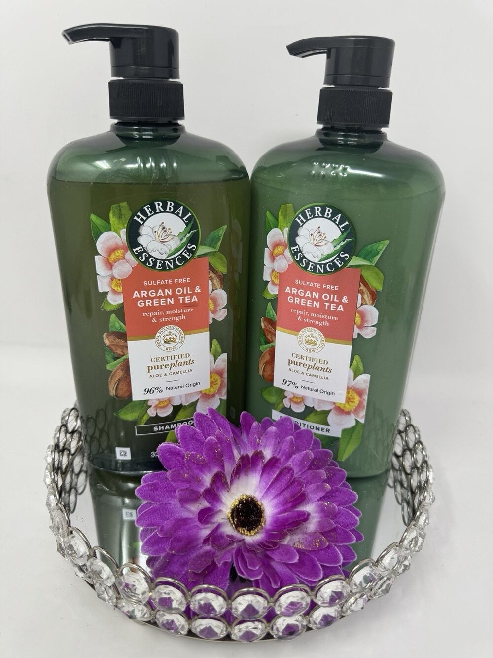 Herbal Essences Argan Oil Green Tea Shampoo & Conditioner 33.8 oz Set NEW